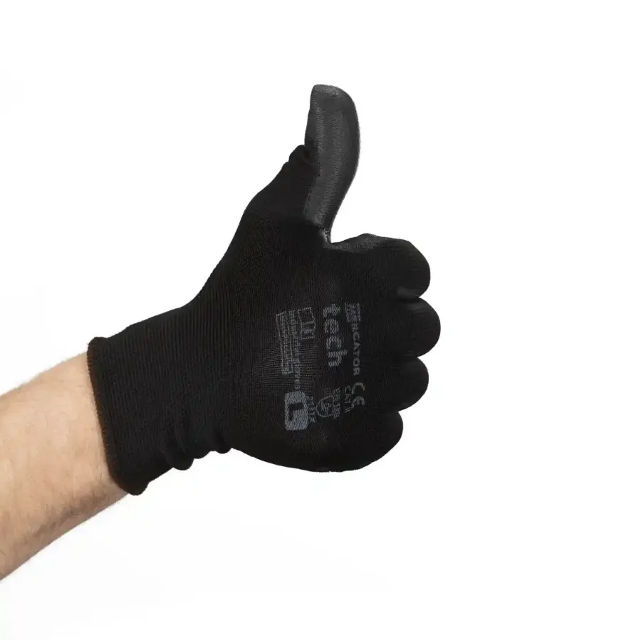 Работни ръкавици MERCATOR tech black+black PU (Полиестер с PU покритие)