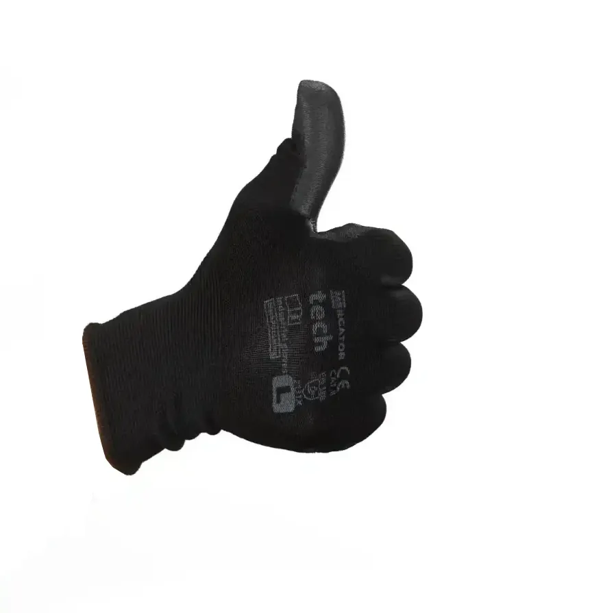 Работни ръкавици MERCATOR tech black+black PU (Полиестер с PU покритие)